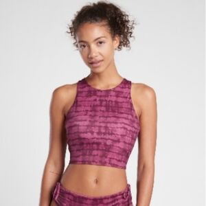 Athleta Conscious Crop Printed Bikini Top NEW Womens Vintage Plum